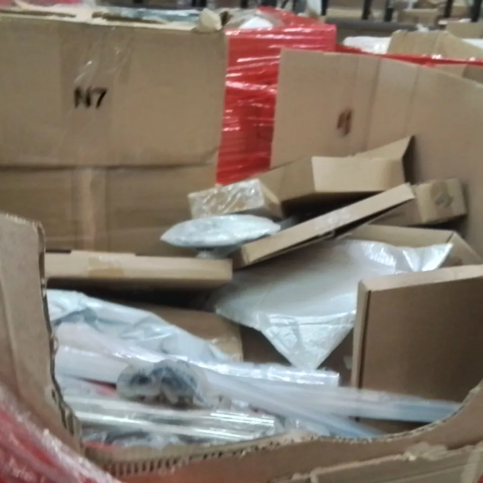 PALLET OF ASSORTED HOUSEHOLD GOODS AND PRODUCTS TO INCLUDE;TOWEL RAIL,LED MIRROR LIGHT,BAG