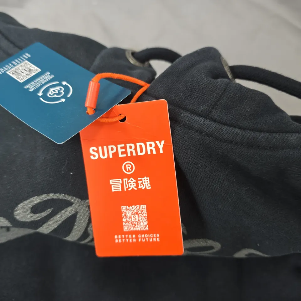 SUPERDRY HOODIE - BLACK - XL 