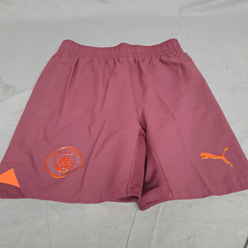 PUMA MANCHESTER CITY MAROON SHORTS - EU SMALL