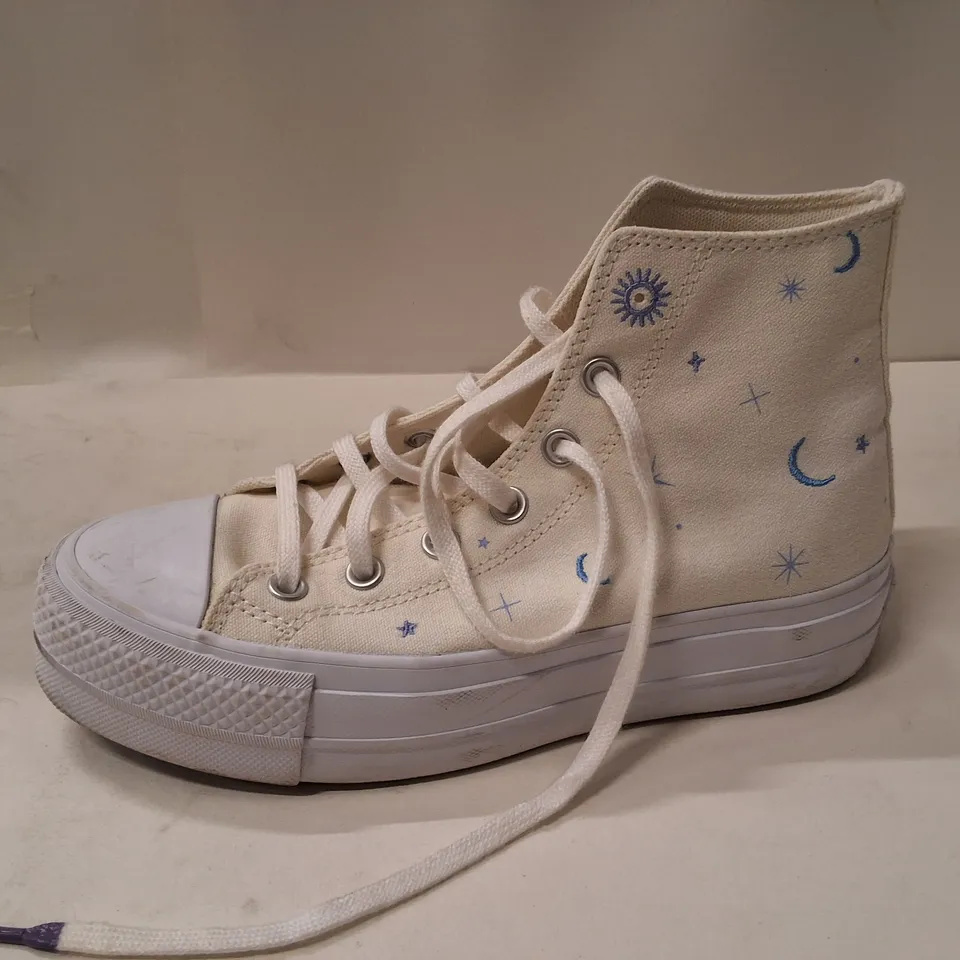 CONVERSE CHUCK TAYLOR ALL STAR HIGH-TOP SNEAKERS – CREAM, STAR PRINT