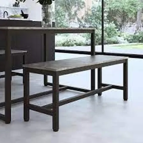 BRAND NEW & BOXED AVENUE INDUSTRIAL GREY WOOD DINING BENCH (1 BOX)