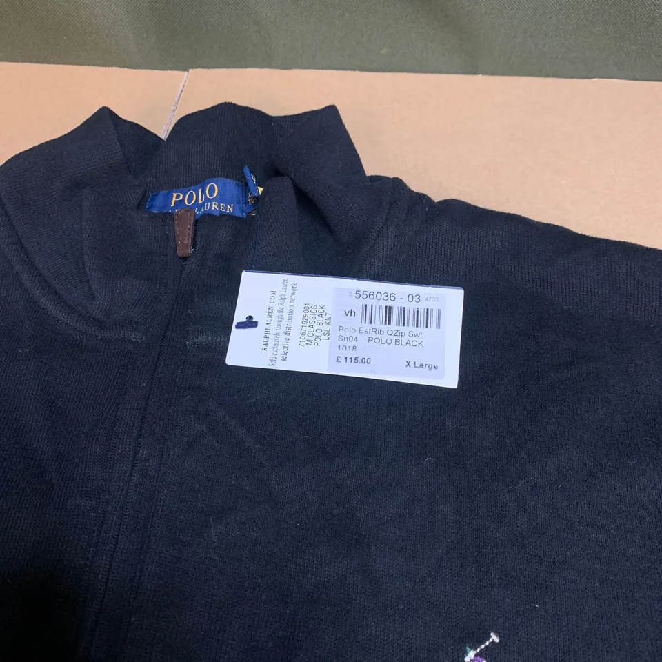POLO RALPH LAUREN 1/4 ZIPPED KNITTED JUMPER SIZE XL