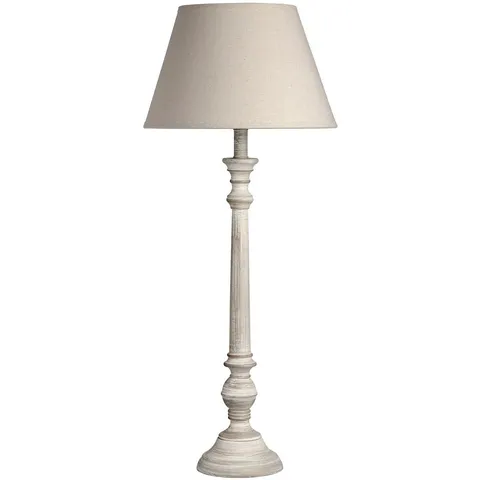 BOXED CAMPANULE WOOD TABLE LAMP