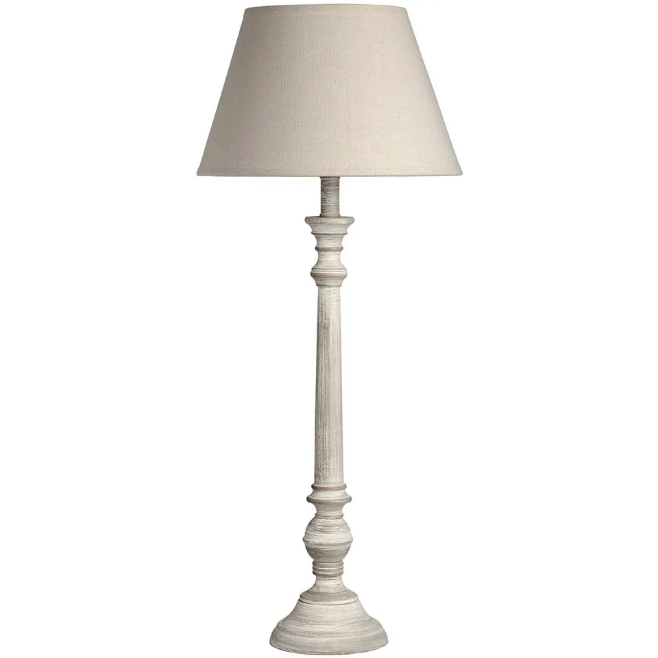 BOXED CAMPANULE WOOD TABLE LAMP