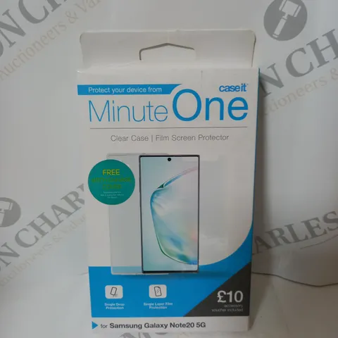 APPORXIMATELY 84 MINUTE ONE PREMIUM BUNDLE OF CLEAR CASE AND FILM SCEEN PROTECTOR FOR SAMSUNG GALAXY NOTE20 5G