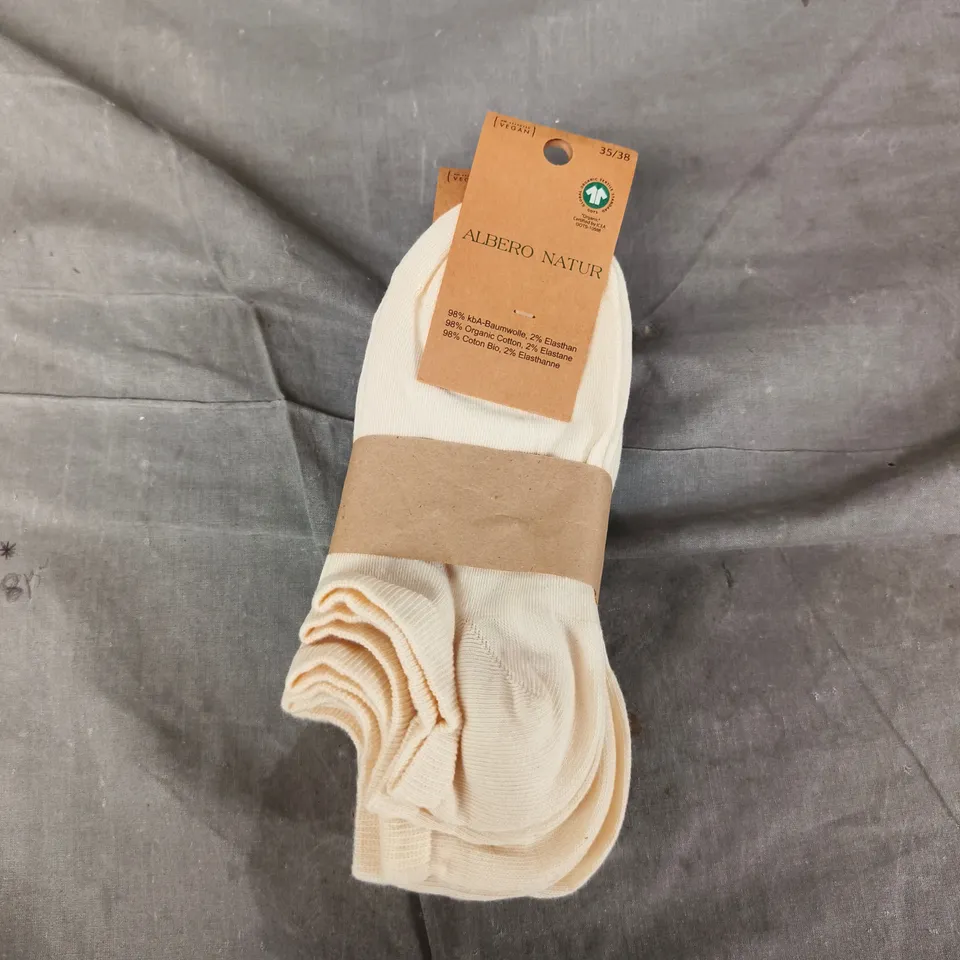ALBERO NATUR VEGAN COTTON SOCKS – CREAM, UK 3-5