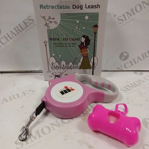 BOXED RETRACTABLE DOG LEASH - PINK