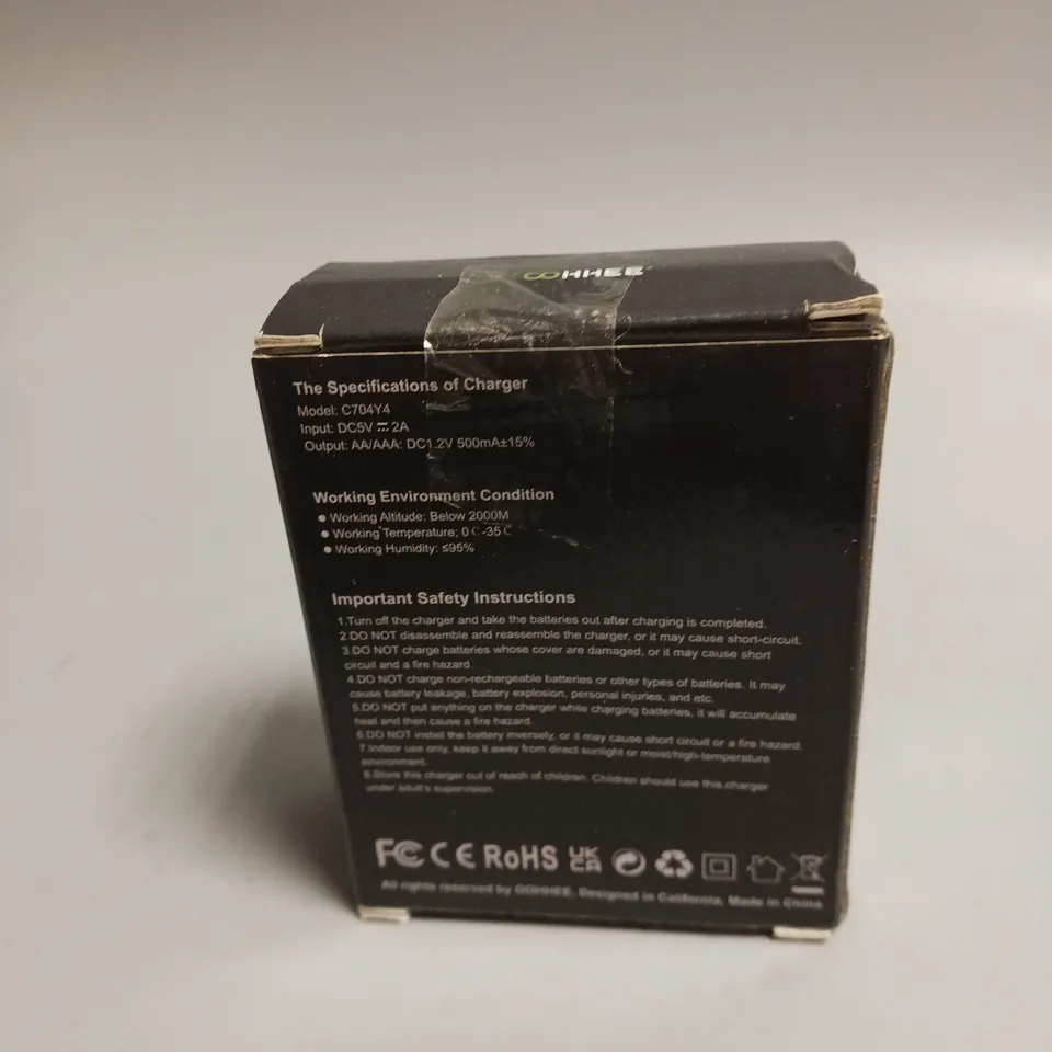 COHHEE AA/AAA BATTERY CHARGER FOR 1-4 BATTERIES