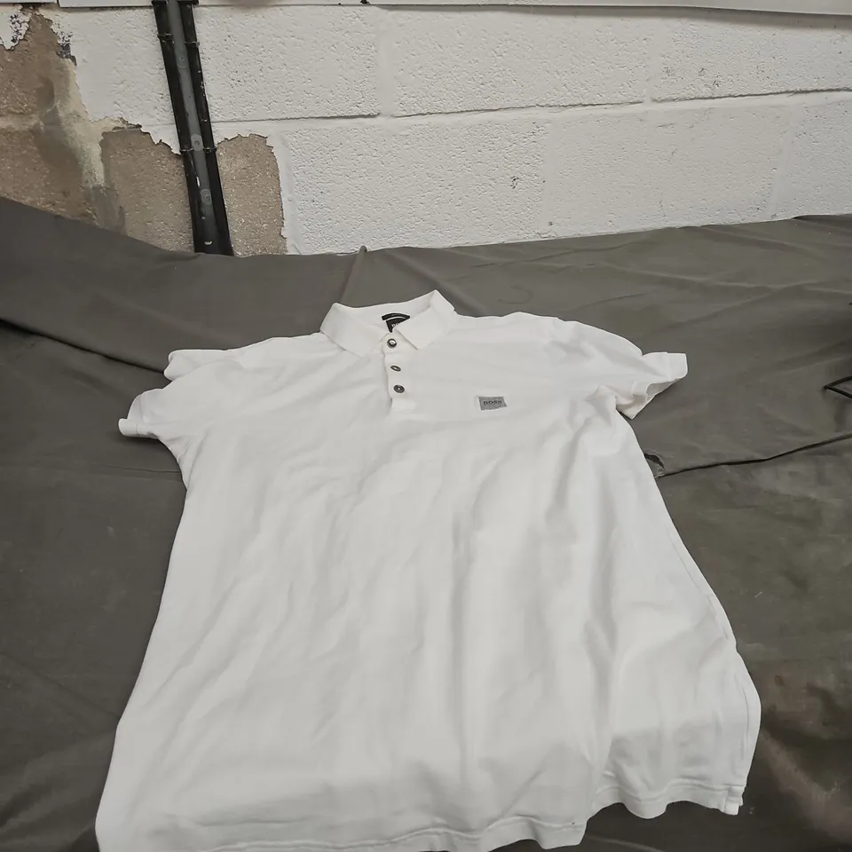 HUGO BOSS SLIM FIT WHITE POLO SHIRT