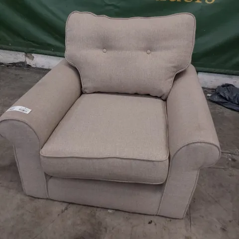 DESIGNER EASY CHAIR FAWN FABRIC