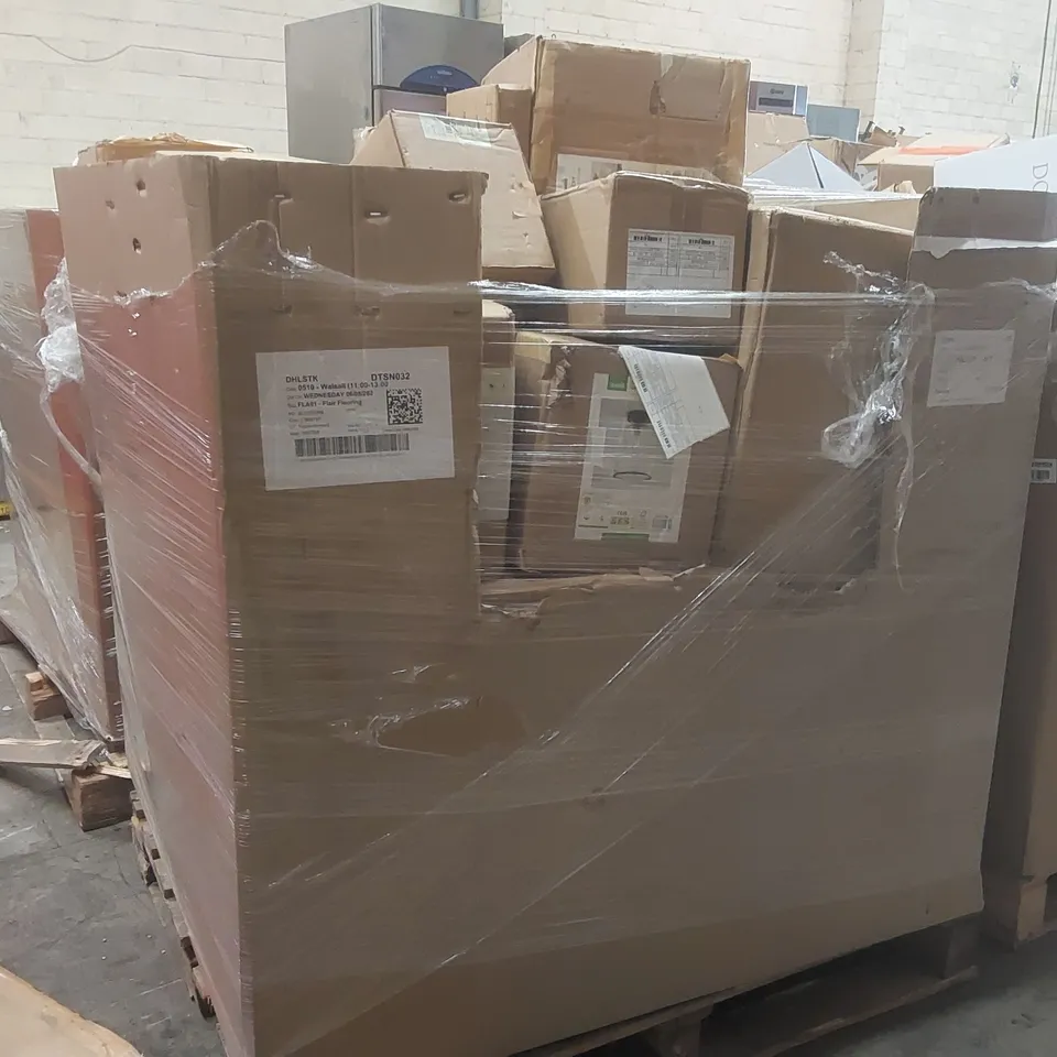 PALLET TO CONTAIN A VERY LARGE QUANTITY OF DESIGNER INDOOR LIGHTING PRODUCTS TO INCLUDE: CEILING LIGHTS, TABLE LAMP, WALL LIGHT ECT