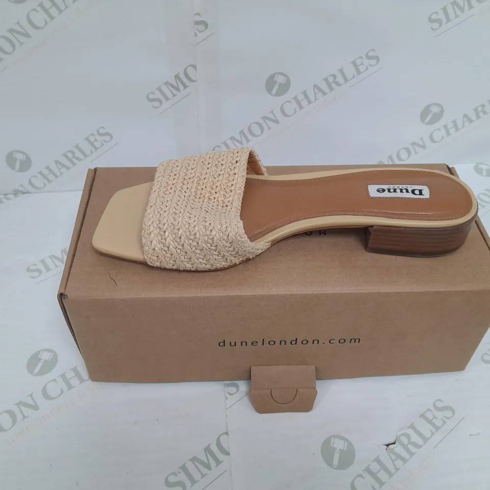 DUNE LONDON NATUARAL FABRIC CROCHET FLAT MULE