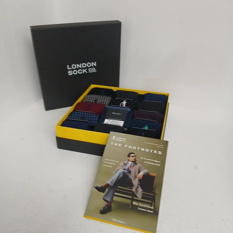 LONDON SOCK CO. THE FOOTNOTES GIFT BOX – ASSORTED MEN'S SOCKS PACK OF 15(UK 8-10)