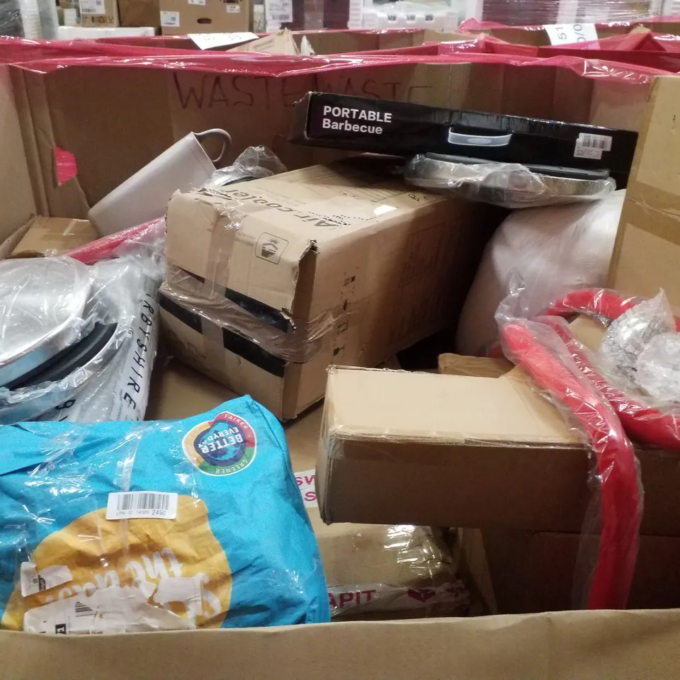 PALLET CONTAINING ASSORTED PRODUCTS INCLUDING AIR COOLER, PROFESSIONAL BLENDER, PORTABLE BARBECUE, SLOW JUICER & AIR CIRCULATOR FAN