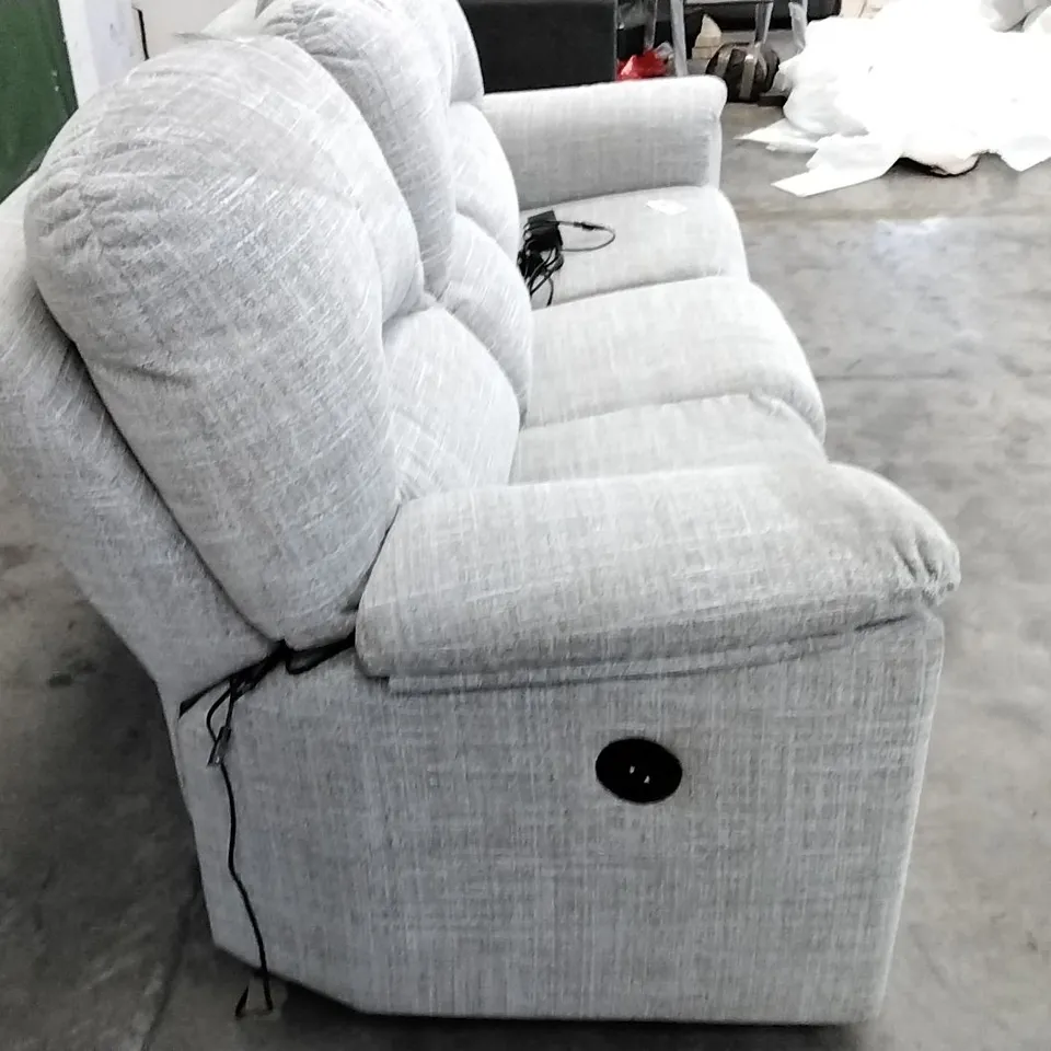 QUALITY BRITISH DESIGNER G PLAN MANUFACTURED CHLOE C 3 SEATER ELECTRIC RECLINER DBL SOFA - BEACH OATMEAL FABRIC 