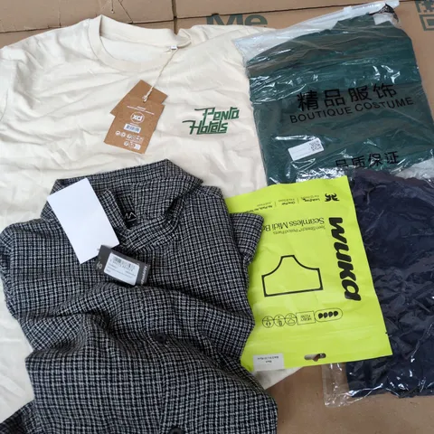 APPROXIMATELY 30 ASSORTED CLOTHING ITEMS IN VARIOUS SIZES, STYLES & COLOURS TO INCLUDE BRANDS SUCH AS BOOHOOMAN, IQONIQ, WUKA, ETC - COLLECTION ONLY