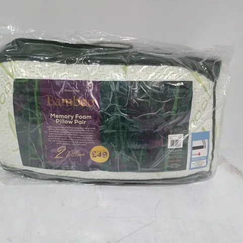 BAGGED SNOOZEVILLE BAMBOO DREAMS MEMORY FOAM PILLOW PAIR