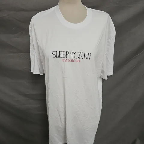 SLEEP TOKEN BACK PRINT TSHIRT IN WHITE SIZE XL