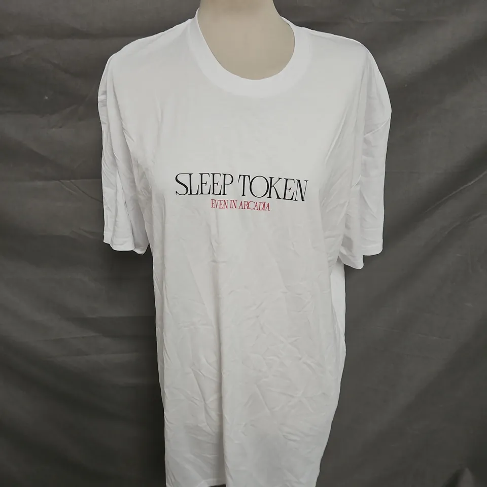 SLEEP TOKEN BACK PRINT TSHIRT IN WHITE SIZE XL