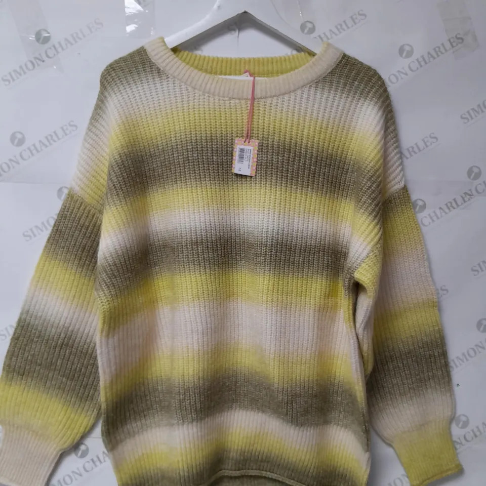 WHITE STUFF LADIES JUMPER YELLOW MULTI SIZE 18