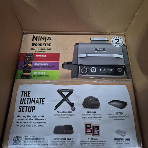 NINJA WOODFIRE ELECTRIC BBQ GRILL & SMOKER – BOXED