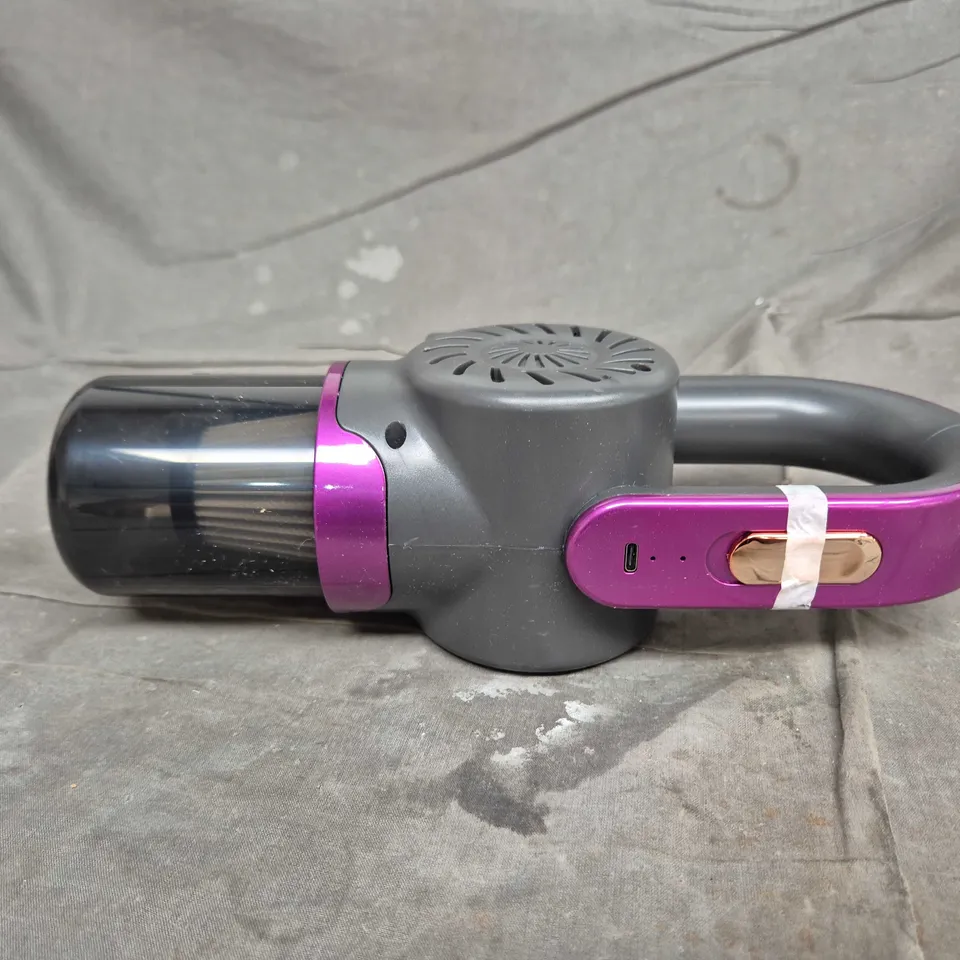 Handheld cordless vacuum cleaner – grey with purple accents