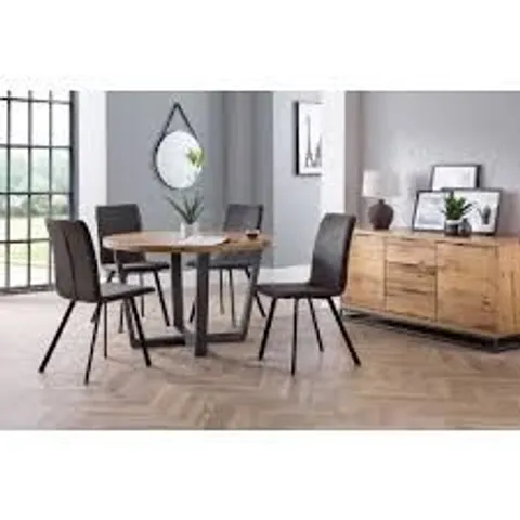 BOXED SET OF 2 JULIAN BOWEN MONROE DINING CHAIRS - CHARCOAL FABRIC (1 BOX)