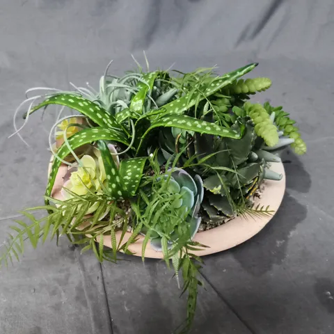 PEONY SUCCULENT & GREENERY IN TERRACOTTA DISH