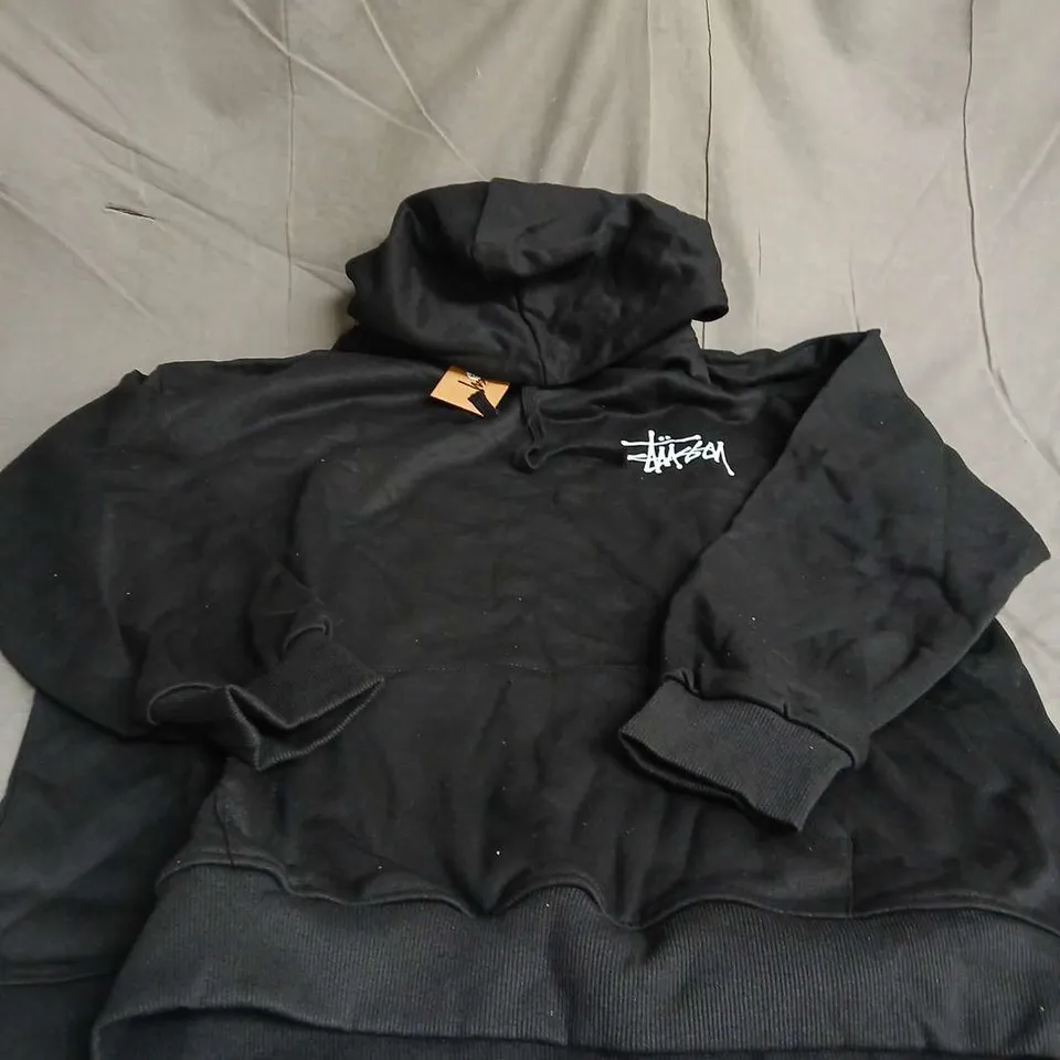 STUSSY BLACK HOODIE SIZE M