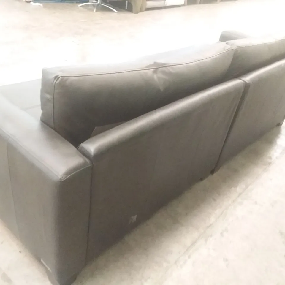 QUALITY BRITISH DESIGNER LOUNGE CO. LOLA 3 SEATER SOFA BLACK LEATHER