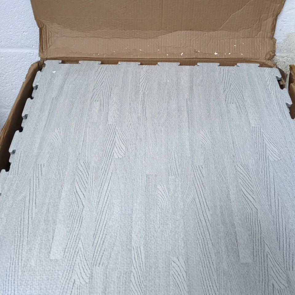 GREY WOOD-TEXTURED INTERLOCKING FLOOR MATS – 6 SETS 4-PIECE PER SET, 62 X 62 CM (GWM-60)