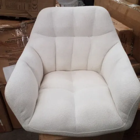 BOXED SET OF 2 DINING CHAIRS - WHITE FABRIC 