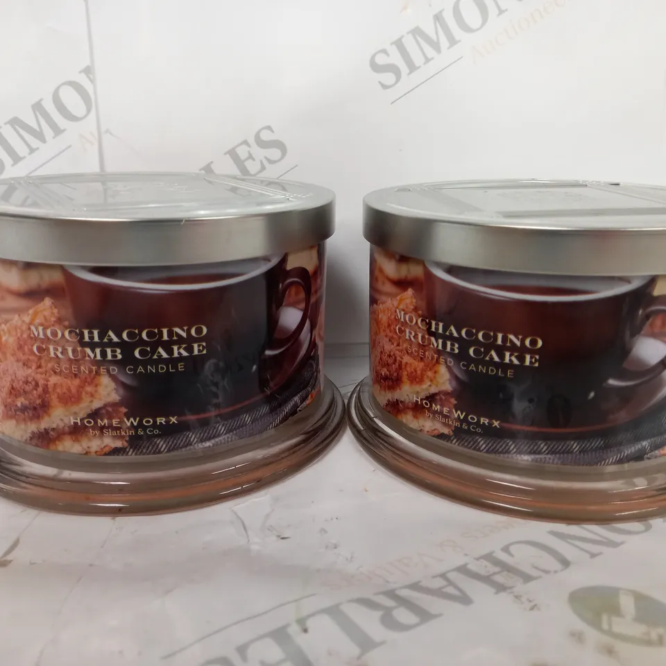 HOMEWORX BY HARRY SLATKIN & CO. 2X MOCHACCINO CRUMB CAKE 4 WICK CANDLES