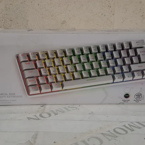 BOXED ZIYOULANG T60 MECHANICAL RGB BACKLIGHT KEYBOARD IN BLUE - UK LAYOUT