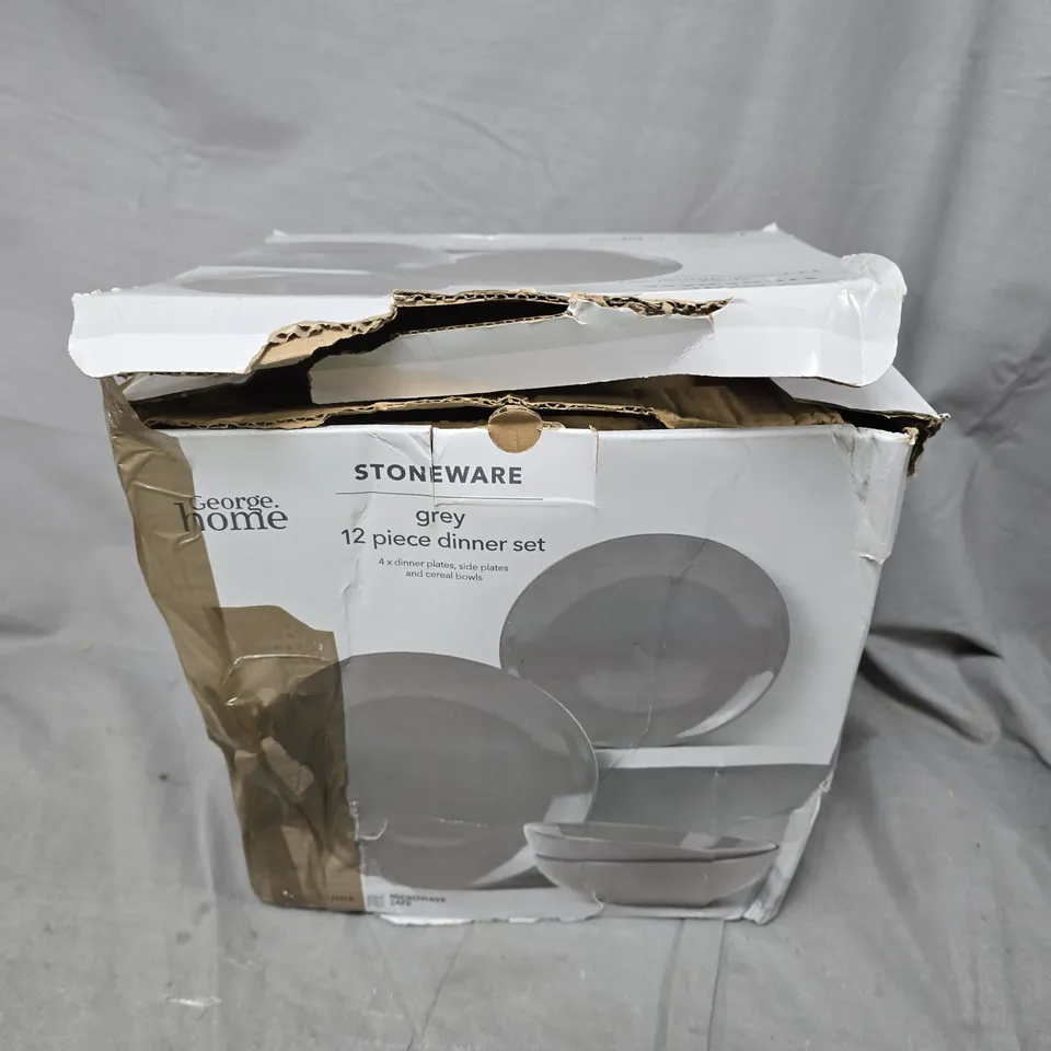 HOME STONEWARE GREY DINNER SET 