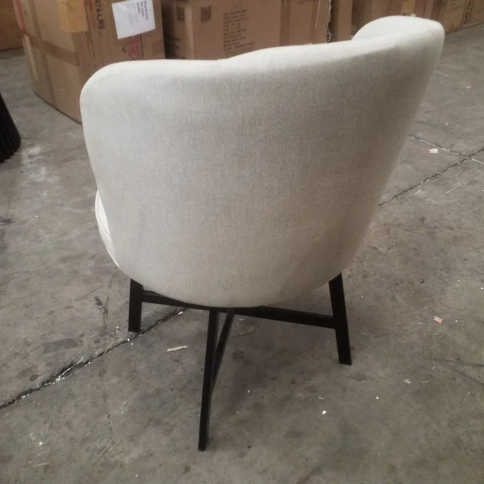 GREY FABRIC UPHOLSTERED DINING CHAIR 