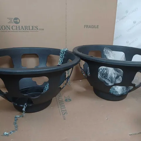 PAIR OF 15" LARGE EASY FILL HANGING BASKETS