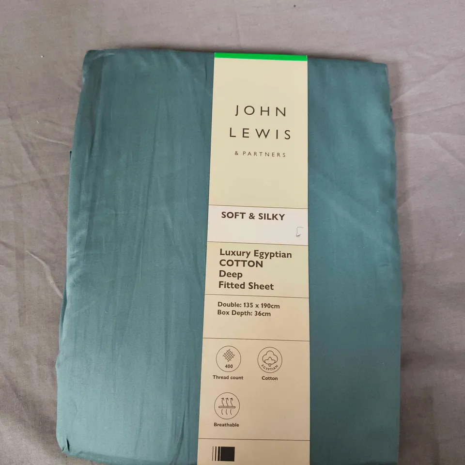 JOHN LEWIS LUXURY EGYPTIAN COTTON DEEP FITTED SHEET – DOUBLE 