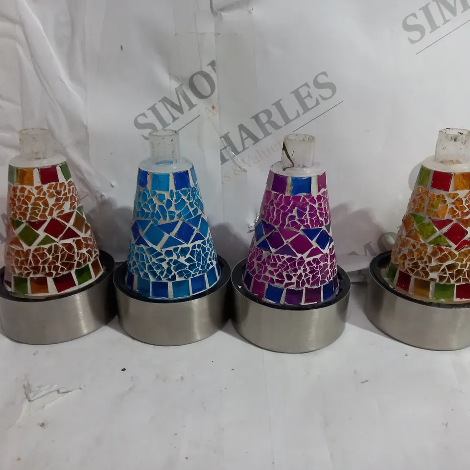 GARDEN REFLECTIONS SET OF 6 MOSAIC SOLAR STAKE LIGHTS