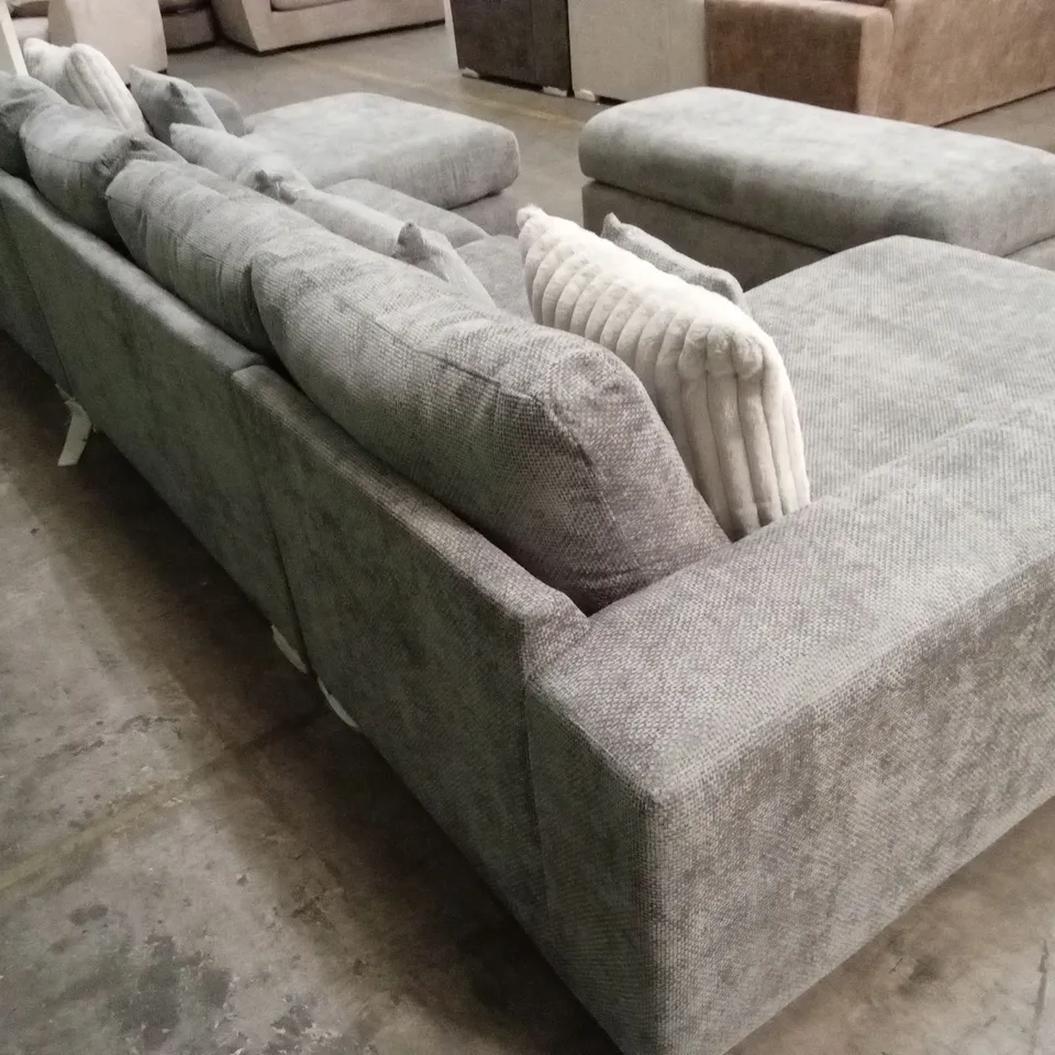 BROADGATE LARGE U-SHAPE MODULAR SOFA WITH FOOTSTOOL - GREY RRP £3399