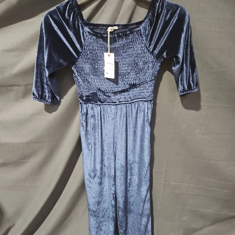 UK 7-8 FATFACE EMILY VELVET JUMPSUIT – NAVY (KIDS)