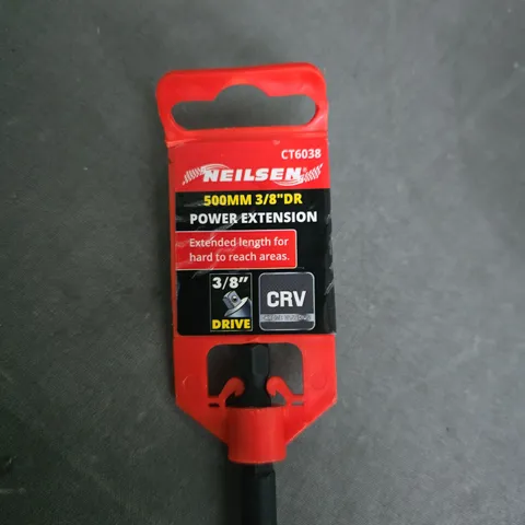 POWER EXTENSION BAR, 500MM, 3/8IN DRIVE, CHROME VANADIUM