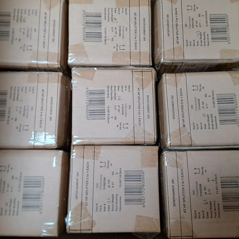 LOT OF 45 6-PACKS OF BRAND NEW HEADPHONES SPLITTERS