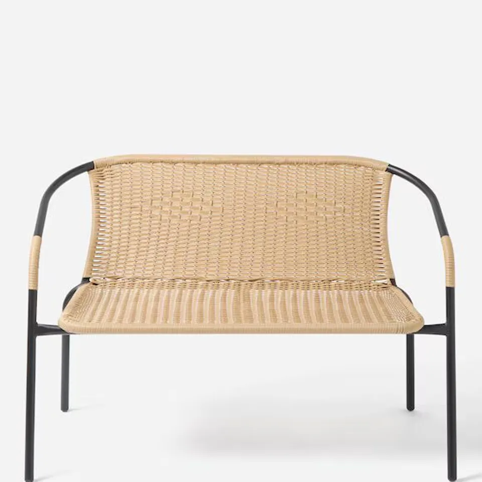 RATTAN 2 SEATER GARDEN BENCH