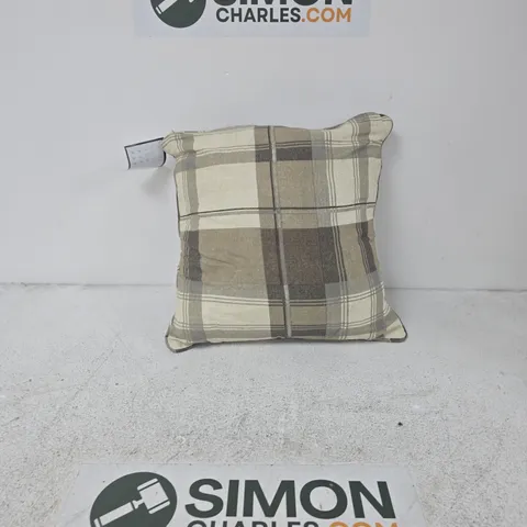 FUSION PLAID DECORATIVE CUSHION – BEIGE & TAUPE