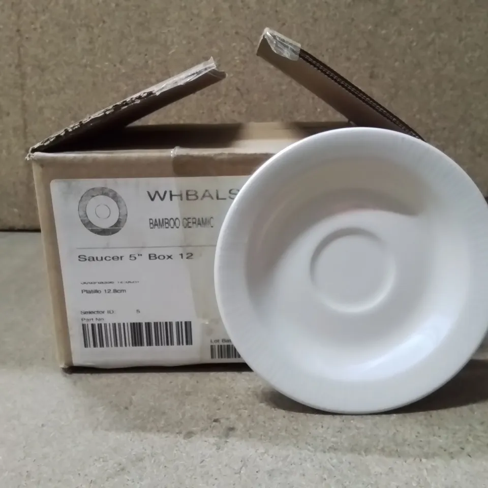 BOXED CHURCHILL BAMBOO CERAMIC SAUCER APPROXIMATELY 12