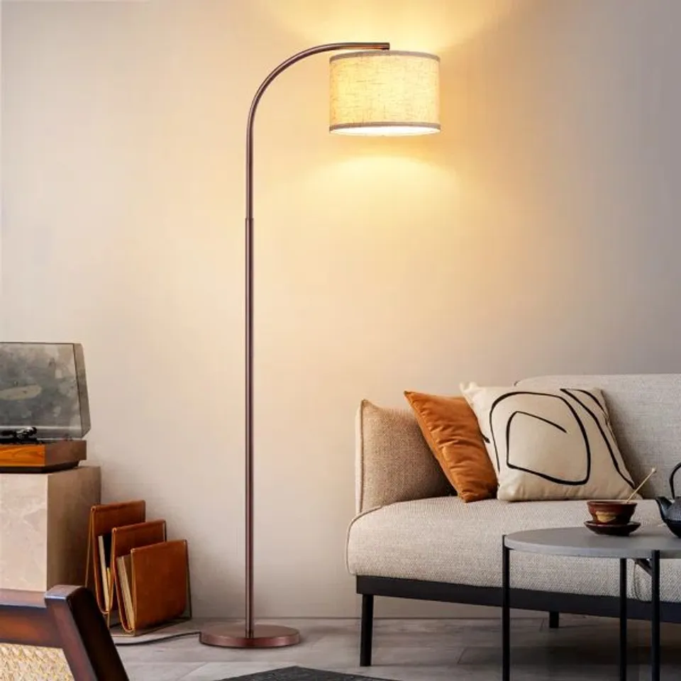 BOXED 161xm POLISHED ARCHED FLOOR LAMP (1 BOX)