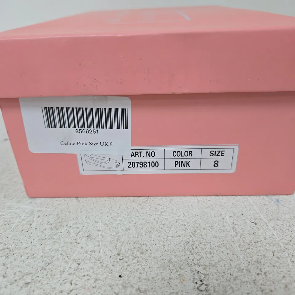 DR LIGHTFOOT WOMEN’S PINK CELINE PEEP-TOE ESPADRILLES – UK 8 (BOXED)