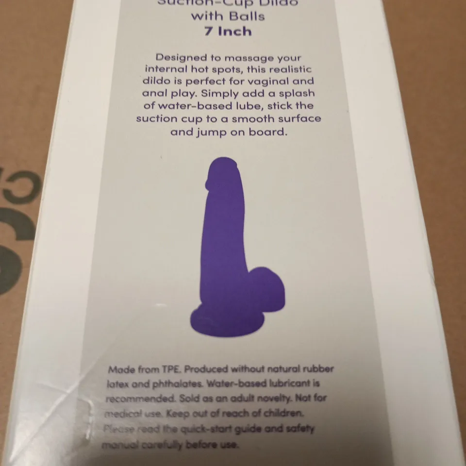 SEALED LOVEHONEY SUCTION CUP 7" DILDO WITH BALLS