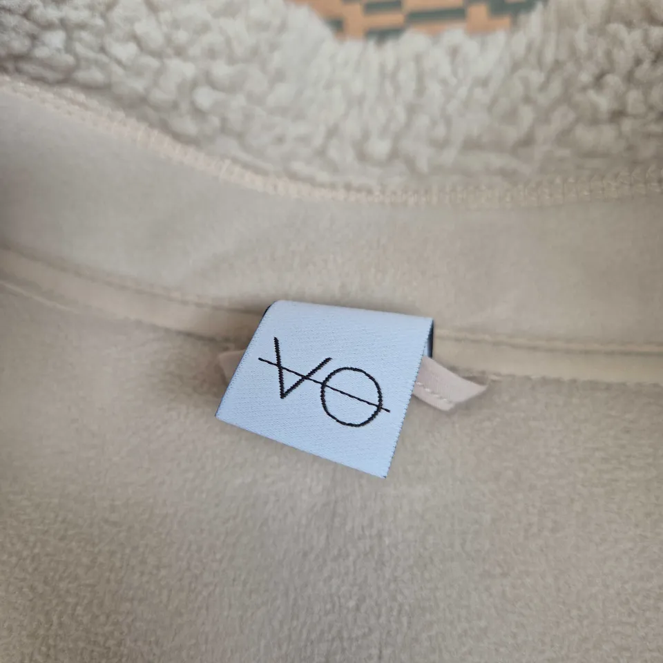 VO BEIGE SHERPA FLEECE ZIP-UP JACKET, MEN'S SIZE M 